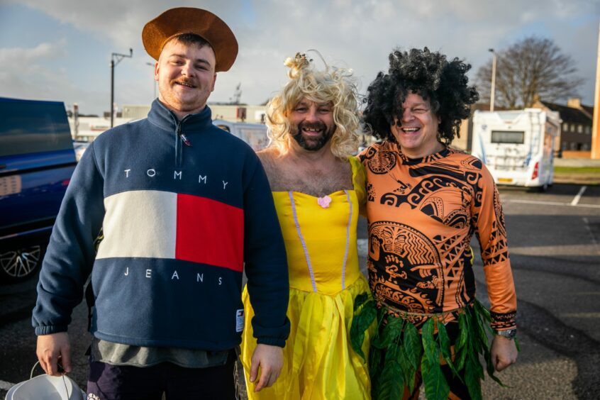 Rhys Bonner as Woody, Jimmy Bonner as 'Belle" of Beauty and the Beast and Colin Falconer as Maui from Moana.
