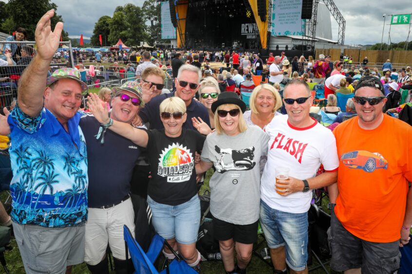 A group of partygoers at Rewind 2019.
