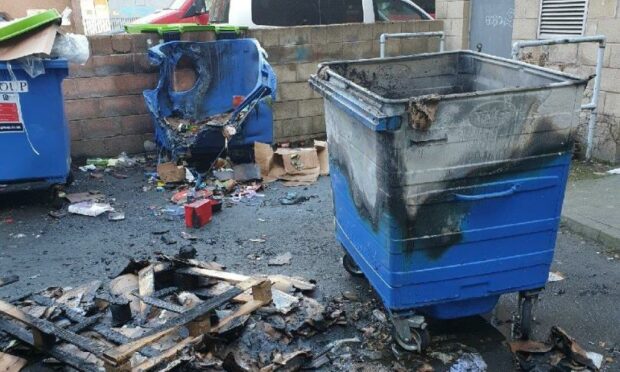 Bin fire dundee city centre