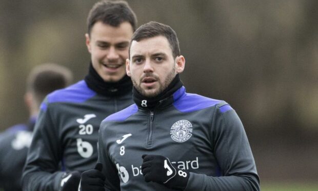 Drey Wright with St Johnstone's new signing, Melker Hallberg, behind him.