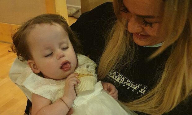 Kinsley with mum Eden ahead of the surgery.