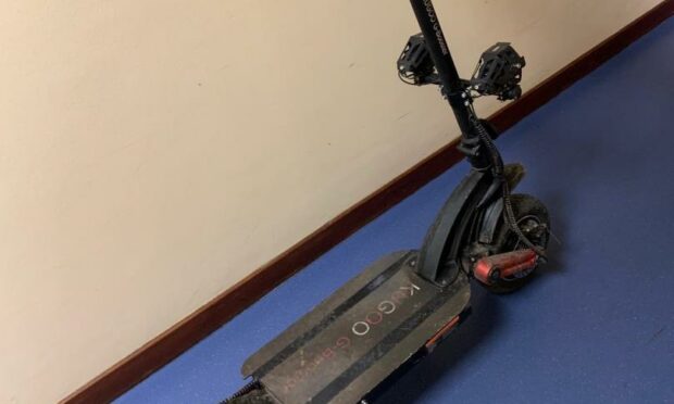 This e-scooter has been seized and its 15-year-old rider charged with various offences