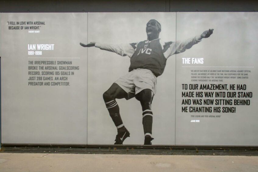The Ian Wright mural at the Emirates Stadium. Photo: Shutterstock.