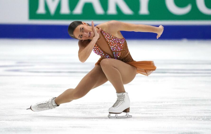photo shows Natasha McKay on the ice at the ISU European Figure Skating Championships in Tallinn, Estonia.