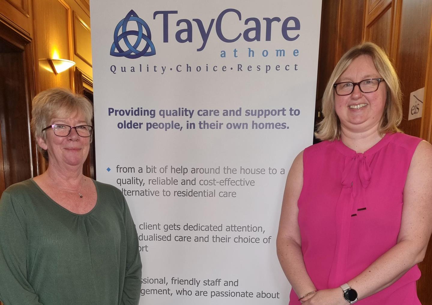 Caroline Muir, Service Manager of TayCare at Home and Jill Buchan, Director