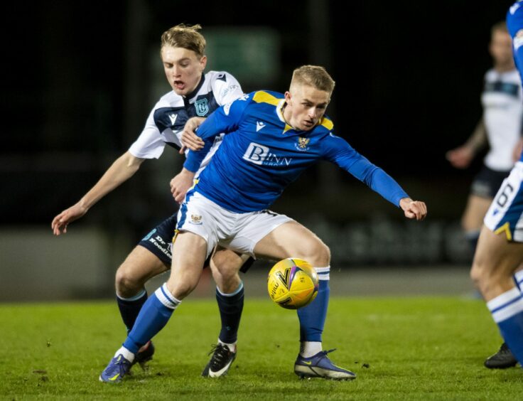 Action from the last game against Dundee.
