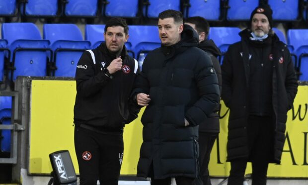 Tam Courts was frustrated as Dundee United were held by ten-man St Johnstone