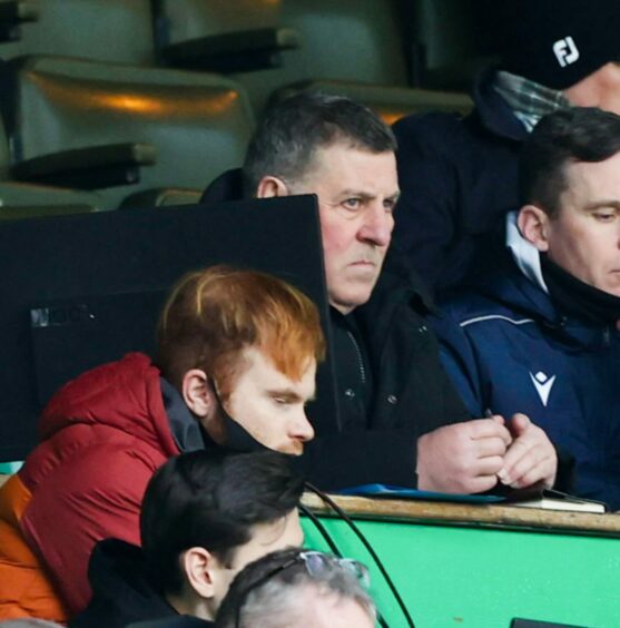 Mark McGhee watched on from the stands.