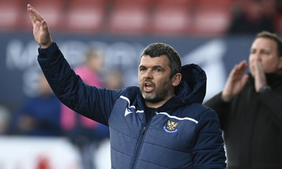 St Johnstone manager Callum Davidson during the recent game against Ross County.