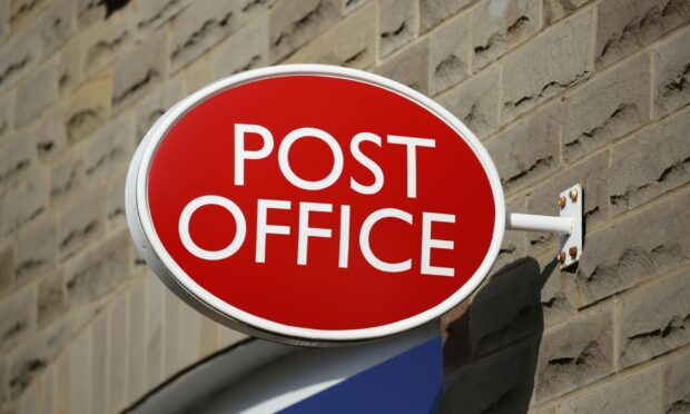 A post office sign