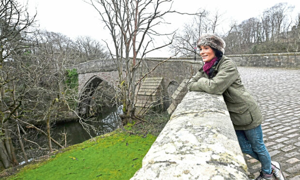 Gayle Ritchie checks out Brig o' Balgownie, Scotland's oldest bridge. Picture: Chris Sumner.