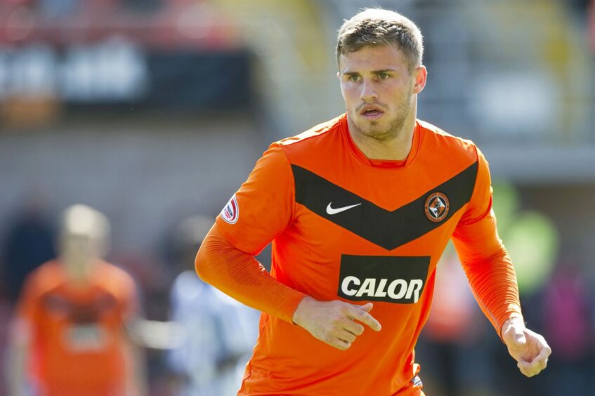 David Goodwillie in action for Dundee Utd.