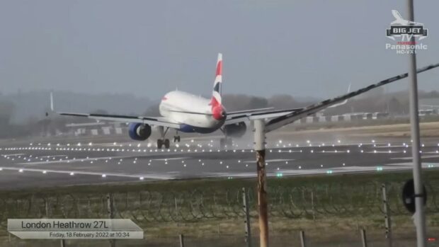 WATCH: Pilot shows incredible skill to land Scottish flight at Heathrow during Storm Eunice