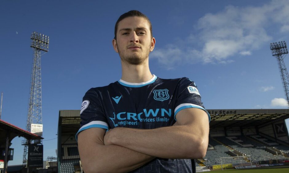 Zeno Ibsen Rossi pictured at Dens Park after signing for Dundee on loan from AFC Bournemouth.