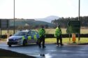 Police at the scene of the crash on A92 near to Freuchie.