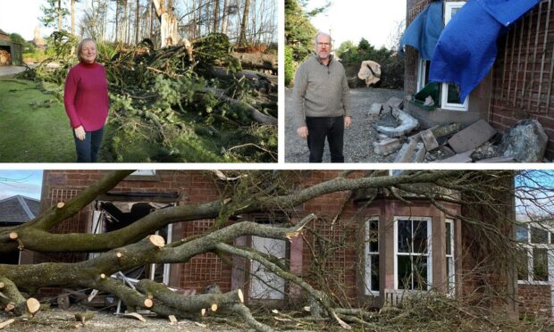 The Edzell homes of Annie Lyell and David Ramsay were affected by fallen trees.