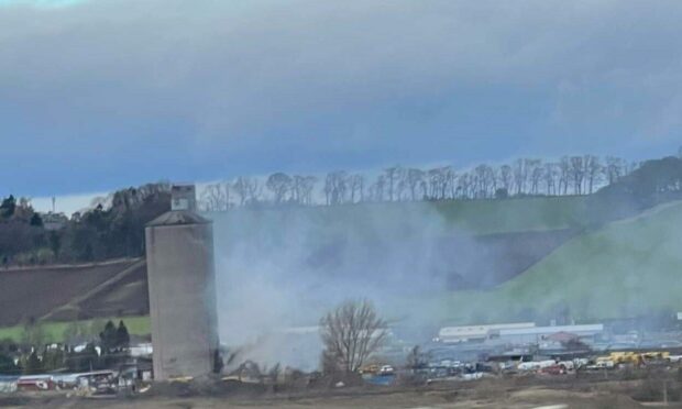 Smoke from a fire at Cupar Trading Estate. Pic credit: Fife Jammer Locations