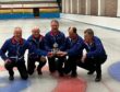 Robert Anderson, Mike Ferguson, John Dowell, John Davie and Keith Prentice with the Scottish Senior Men's trophy.