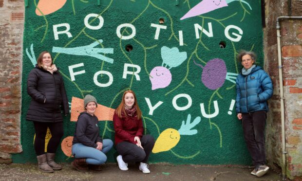 Fiona Cameron, Emily Hutchison, Lauren Urquhart and Kate Munro of Sustainable Kirriemuir. Pic: Gareth Jennings/DCT Media.