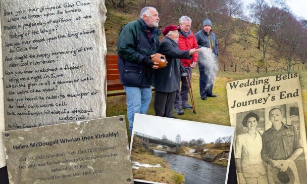 The ashes of Dundee-born Helen Whelan were scattered at her favourite childhood spot in Glen Clova. Pic: Paul Reid/Colin Whelan.