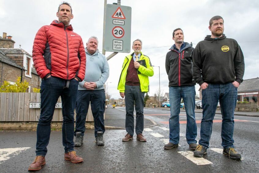 From left: Kevin Brown, Alec Watson, Councillor Lewis Simpson, Andrew McOuat and David Malloch.