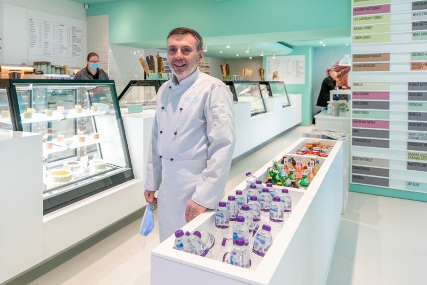 Owen Hazel ready to welcome customers following the refurbishment of Janettas Gelateria.