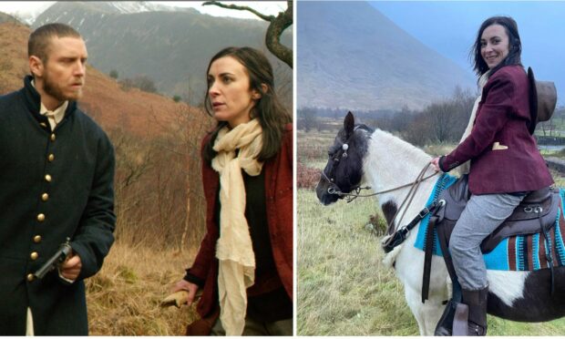 Candice Desmet and Sasha Kane star in Western movie Land of the Free. Candice is pictured on Karen Inkster's pony Connie.