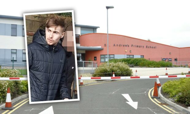 Michael Coombes was caught driving dangerously near St Andrews Primary School, Dundee