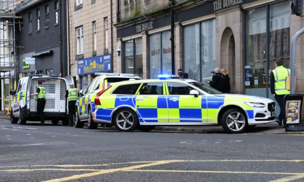 Police dealing with the incident in Perth city centre.