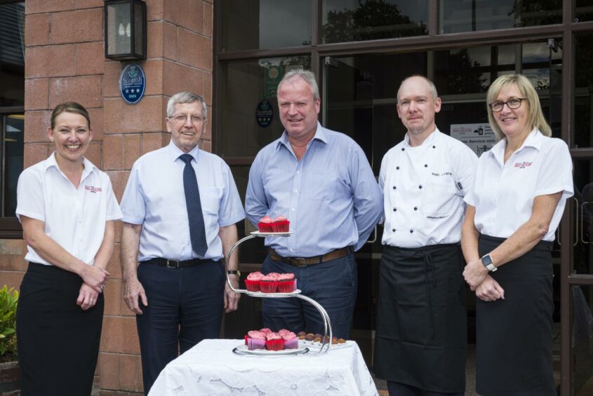 From left: Sarah Cooper, (manager), Norman Bannerman (owner's father), Alan Bannerman (owner), Nigel Liston (head chef) and Carol-Anne Key (long serving staff member).