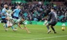 Giakoumakis heads past Ian Lawlor to win it late on for Celtic