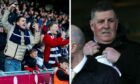 Dundee fans (left) and new manager Mark McGhee (right).