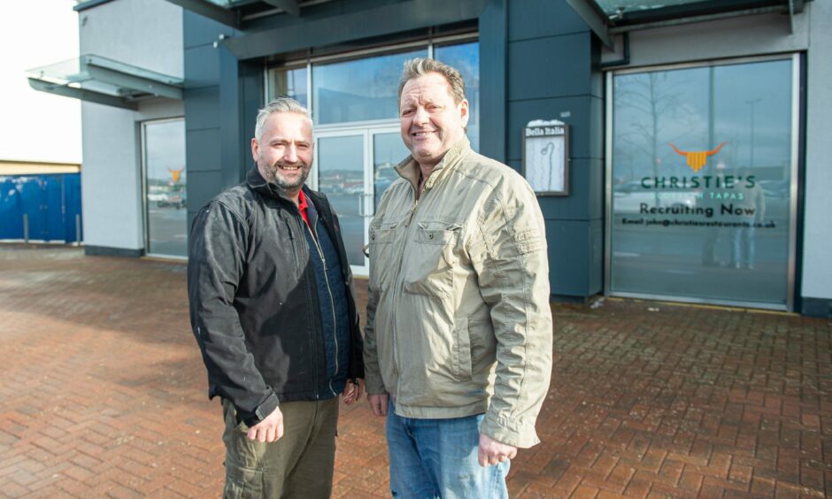 Owners David Blackwood (left) and Tom Malloy outside Christie's Dunfermline premises.