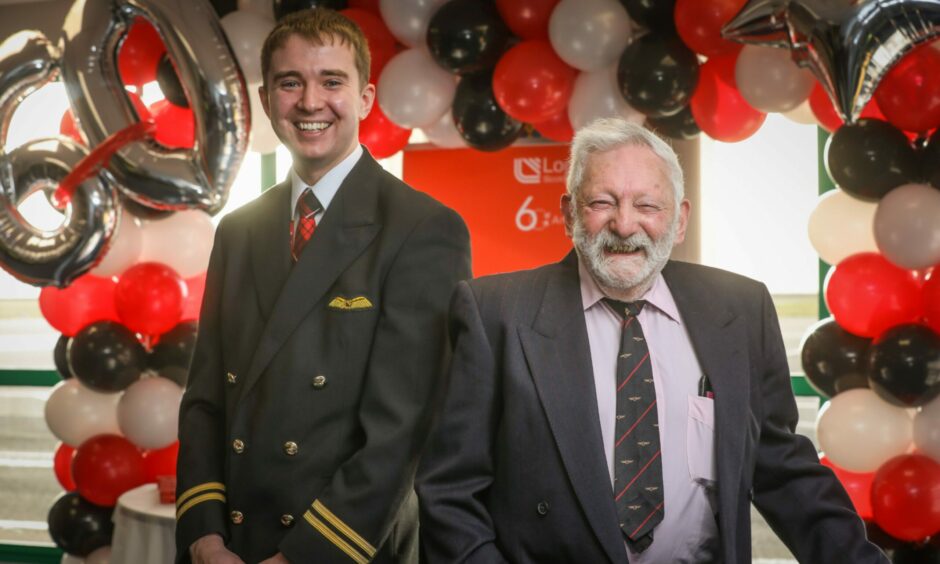 23-year-old pilot Aaron Dickson and 85-year-old ex-pilot Geoff Rosenbloom 