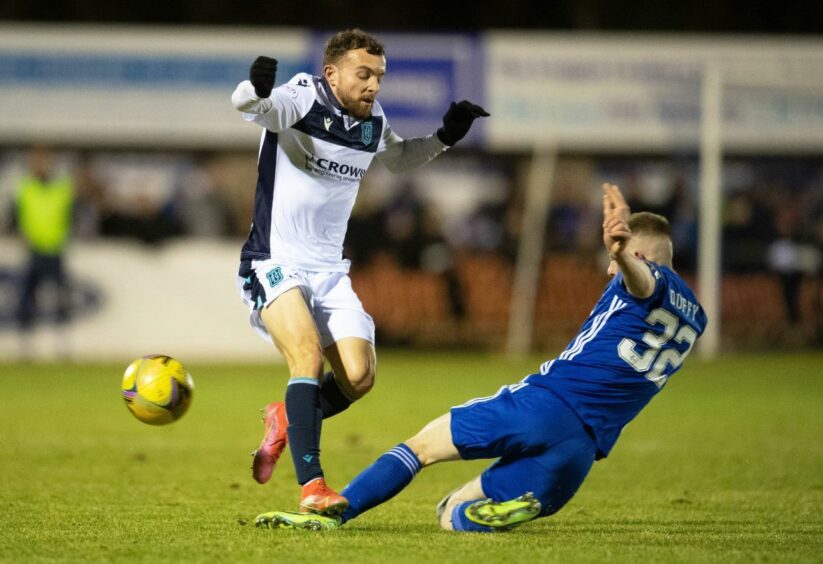 Flynn Duffy in action against Dundee