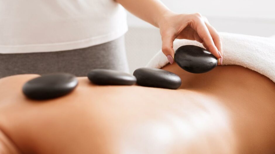 Hot stone back massage