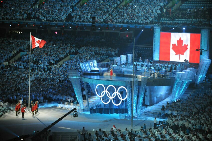 The opening ceremony for the 2010 Winter Olympics in Vancouver.