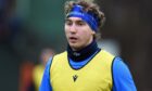 Jamie Ritchie sporting a headband in support of Doddie Weir's MS charity at Scotland training this week.