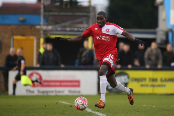 Michael Bakare in action for Welling United in 2015.