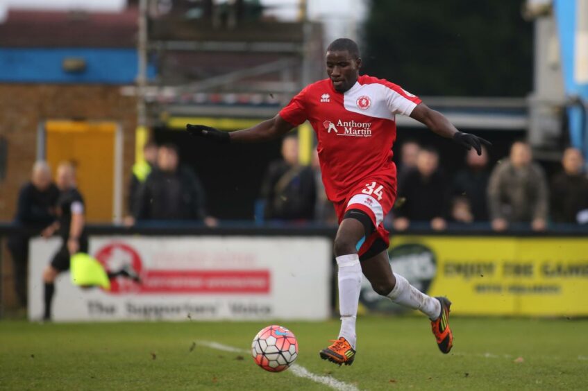 Michael Bakare in action for Welling United in 2015.