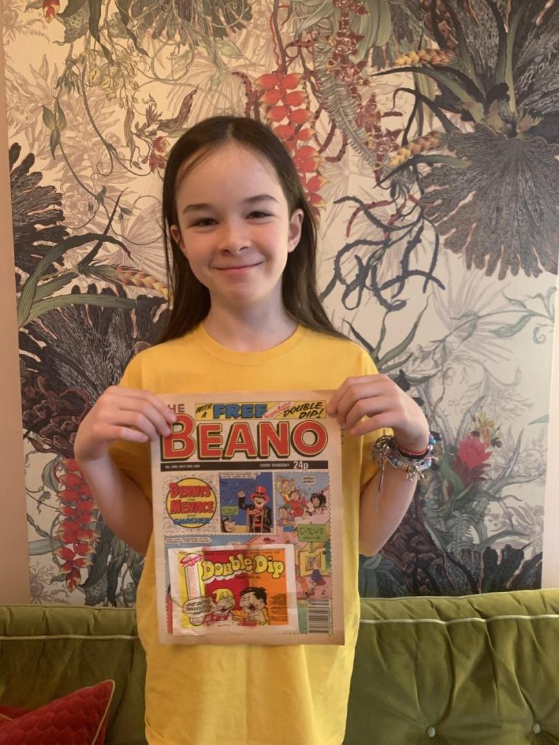 Anna's 10-year-old daughter, Lana, a keen Beano fan.