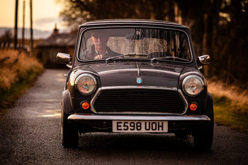 Car-lover Terry Moore of Craigo, Angus, completely transformed a classic Mini into an electric vehicle.