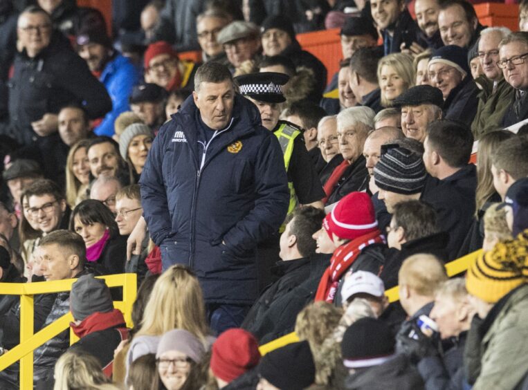 Mark McGhee pictured during the infamous incident at Pittodrie.