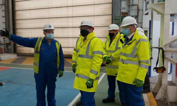 Douglas Ross MP MSP and Murdo Fraser MSP visiting Babcock International in Rosyth