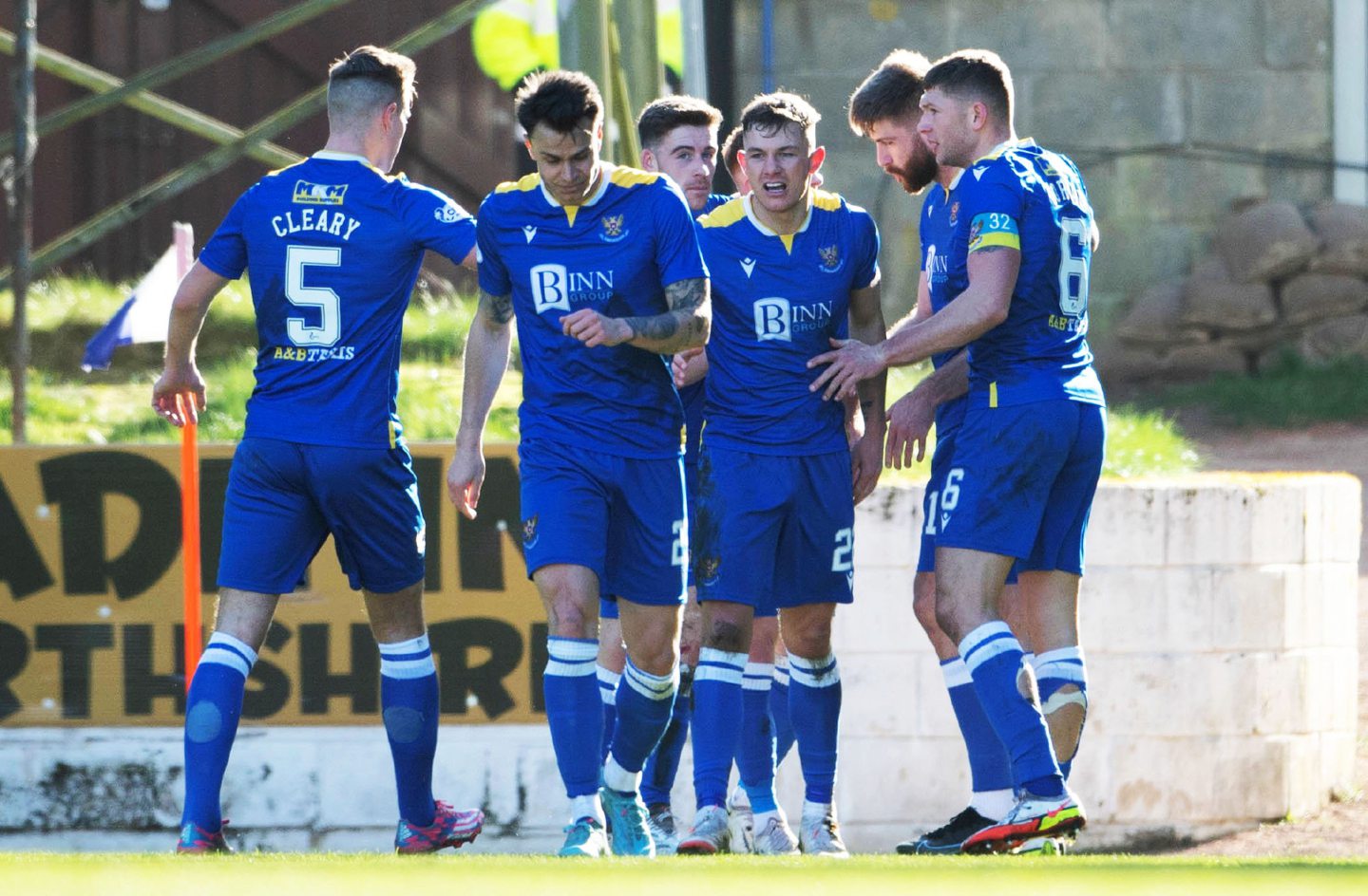 St Johnstone stars celebrate first of Callum Hendry's home double against Motherwell.