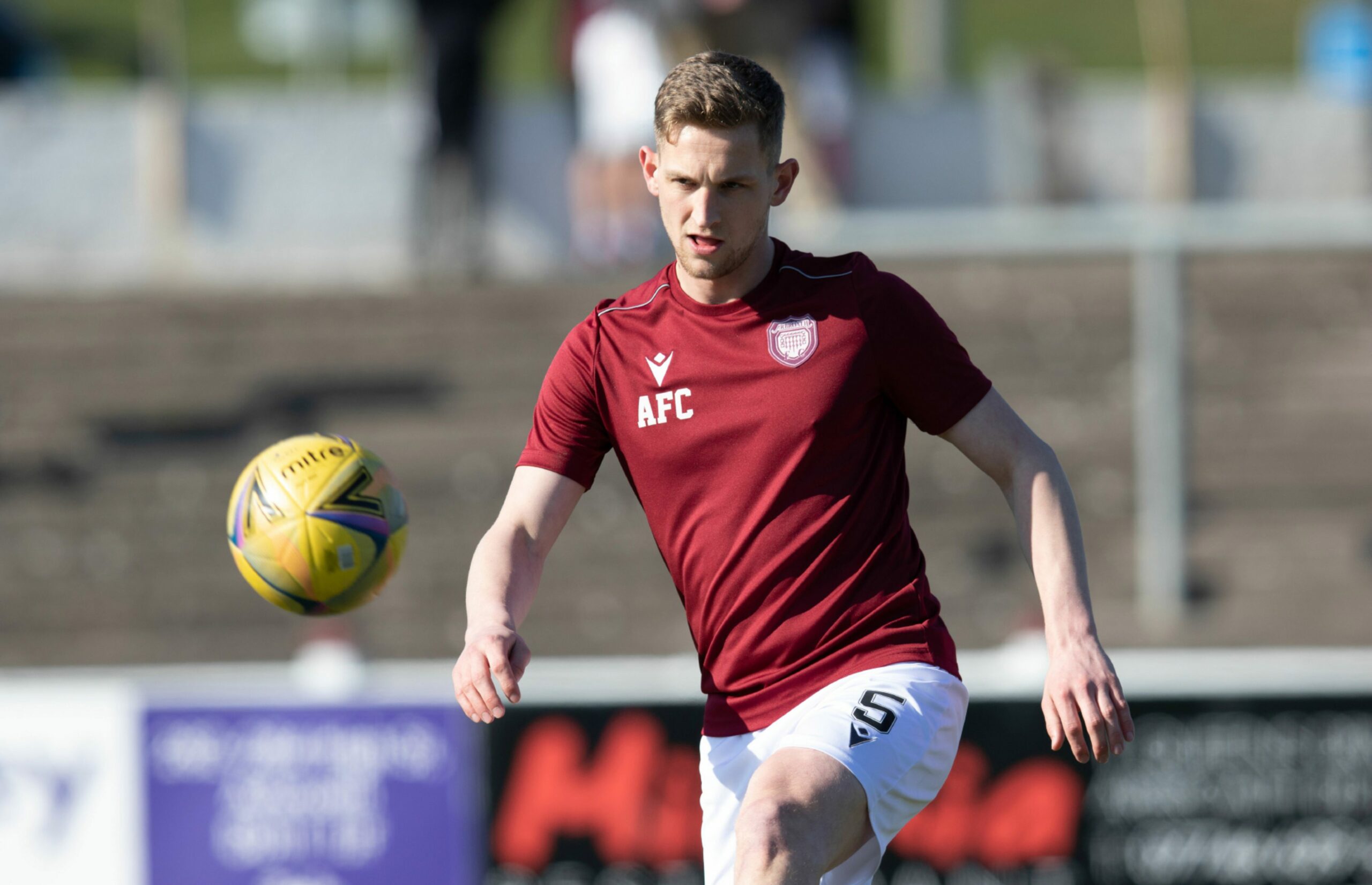 Arbroath skipper Tam O'Brien could miss out. Image: SNS