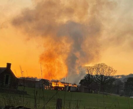 A farm building has caught fire in Colinsburgh. Image Fife Jammer Locations