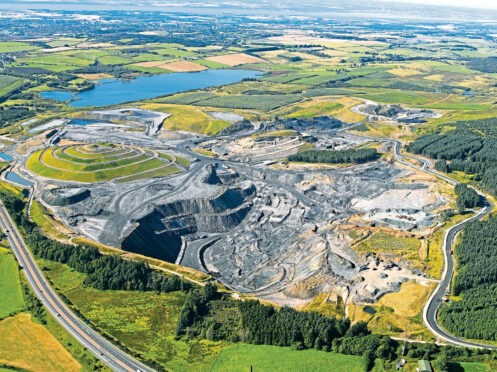 Aerial view of St Ninians mine/Fife Earth Project.