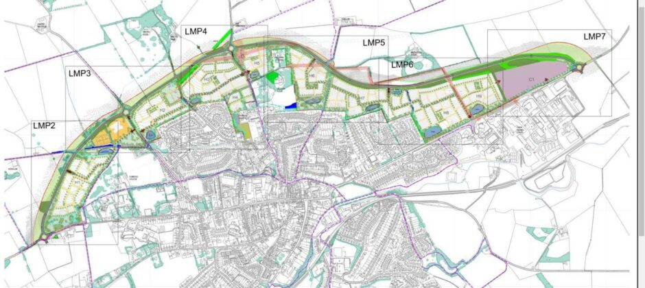 The Cupar North masterplan shows the scale of the proposed development.