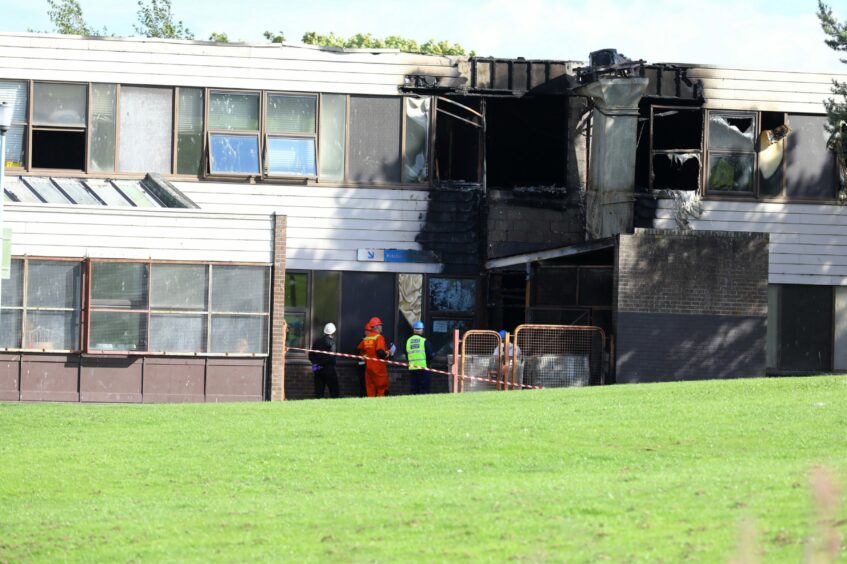 The aftermath of the fire at Braeview Academy in Dundee in September 2018.